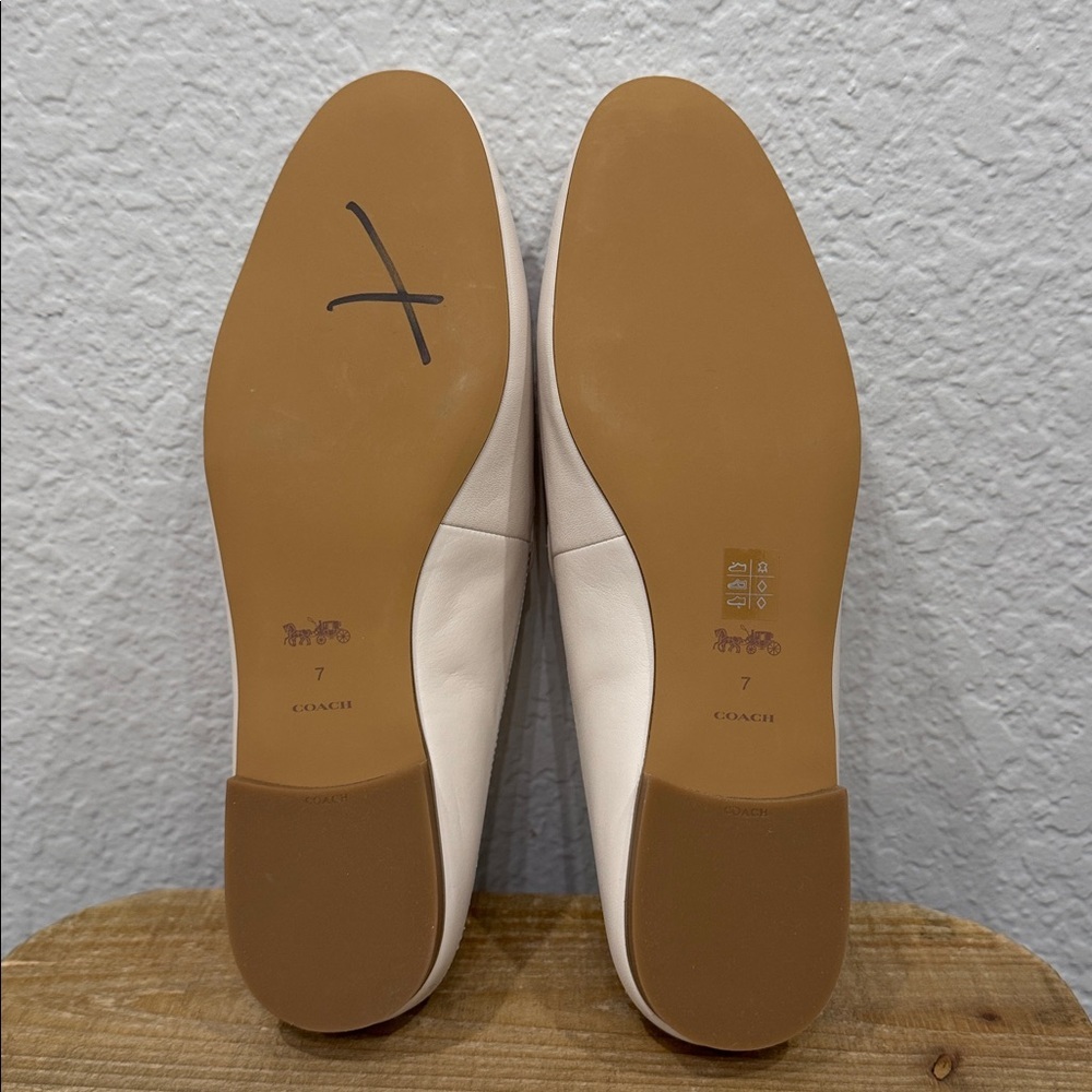 Coach Sienna Leather Slide Mule Chalk Size 7 - Picture 8 of 8